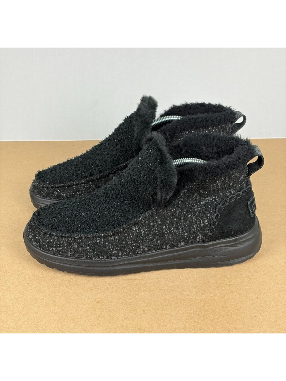 Hey Dude Denny Sparkling Slip On Bootie Womens 8 Black Casual Comfort